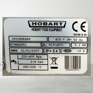 Hobart Ecomax Pass Through Dishwasher